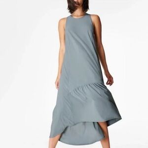Sweaty Betty Ace Racerback Midi Dress Size Small Smoke Blue 4/6 New NWT